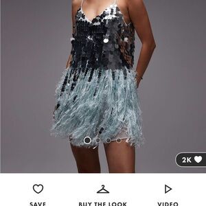 ASOS Silver and Blue Sequin Mini Dress